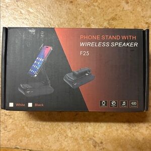 Wireless Speaker Phone Stand - Black and White